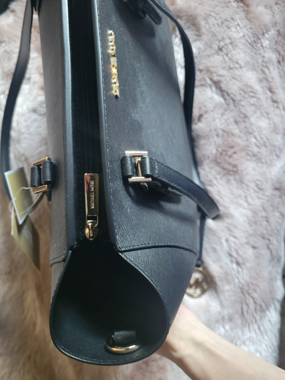 NWT Michael Kors Charlotte 3-in-1 Black Saffiano Leather Tote w/ Two Crossbodies - Picture 7 of 10